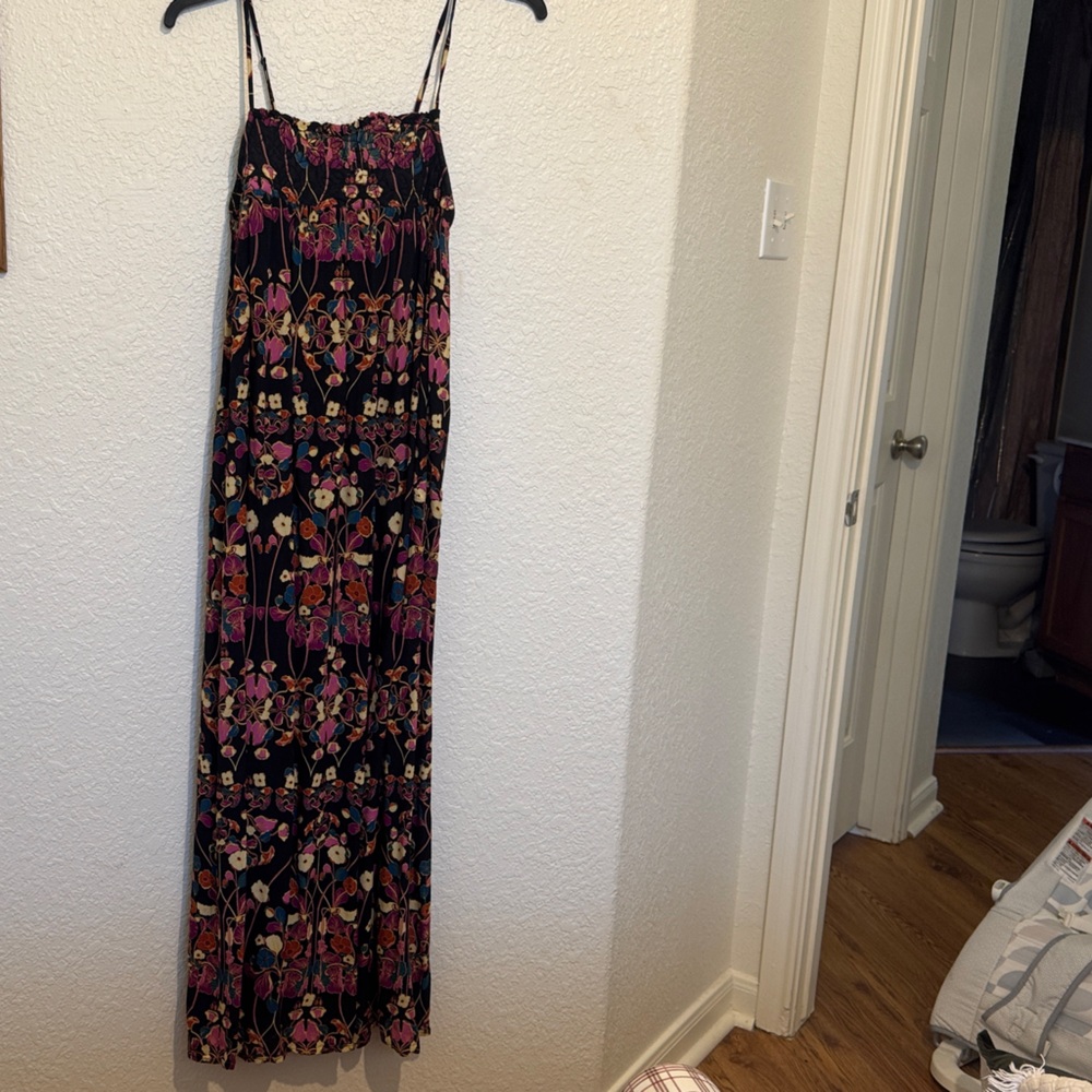 Anthropologie Floral Maxi Dress with Spaghetti Straps